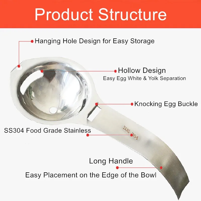 Креативная Нержавеющая сталь DIY с длинной ручкой яйцо белый желток сепаратор для яиц дозатор яиц кухонные принадлежности для выпечки аксессуары