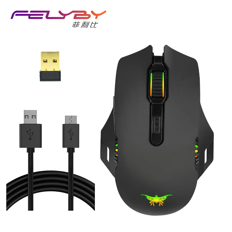 

FELYBY professional high-quality 2.4Ghz wireless gaming mouse rechargeable multifunction mice for finger