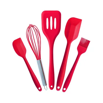 

5pcs Silicone Cookware Bake Tools Set Spatulas Spoon Slotted Turn Silicone Cake Tool