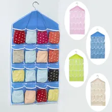 16 Pockets Foldable Wardrobe Hanging Bags Socks Briefs Organizer Clothing Hanger Closet Shoes Underpants Storage Bag J2Y
