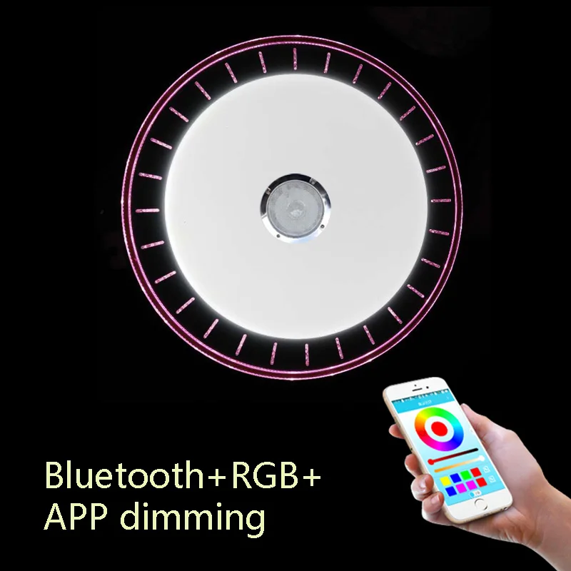 Современный светодиодный потолочный светильник RGB с регулируемой яркостью, 36 Вт, пульт дистанционного управления через Bluetooth, музыкальный светильник для гостиной, детской спальни, потолочный светильник AC85-265V - Цвет корпуса: B model