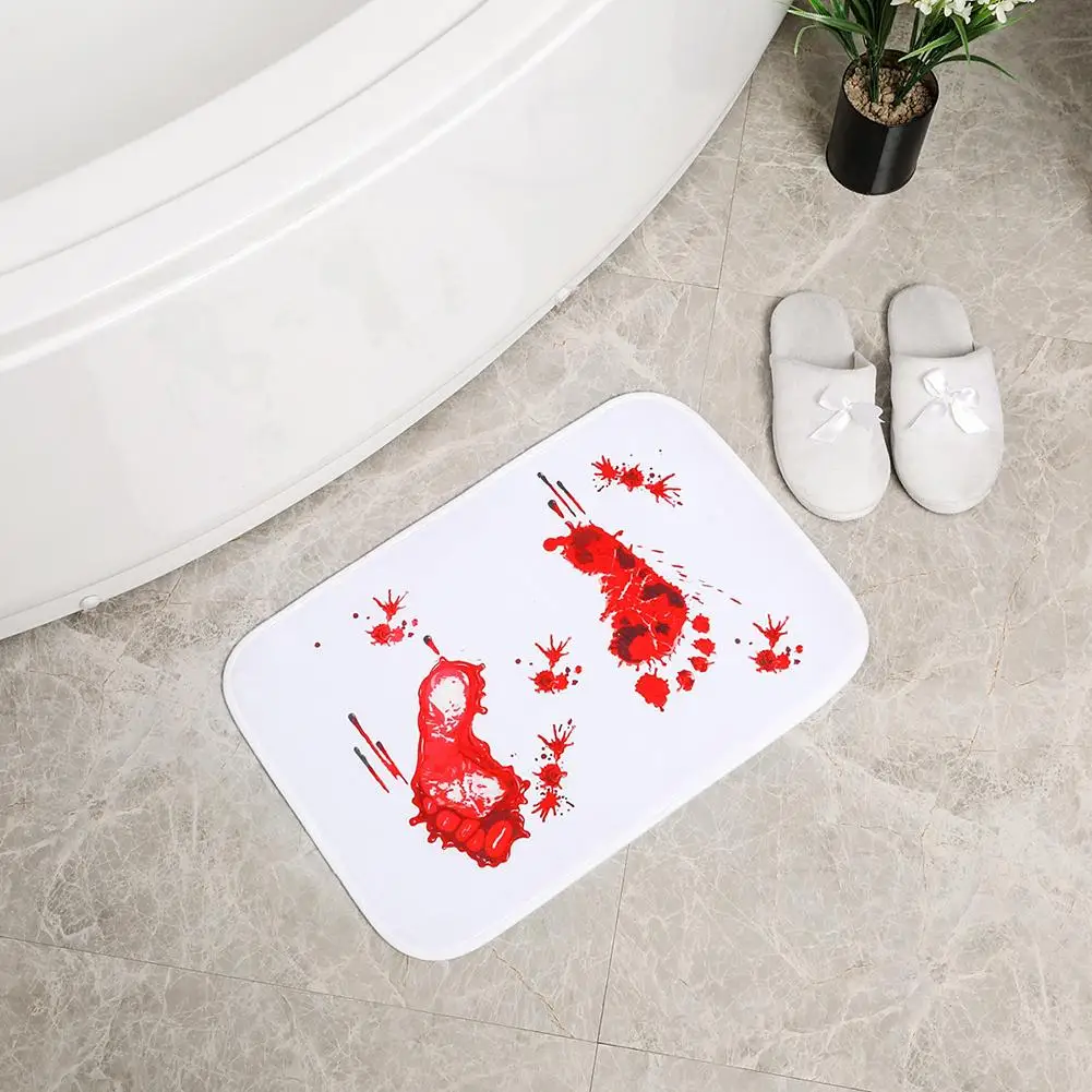 

Footprint Flannel Anti-slip Door Mat Bathroom Floor Rug Carpet Home Doormat Useful