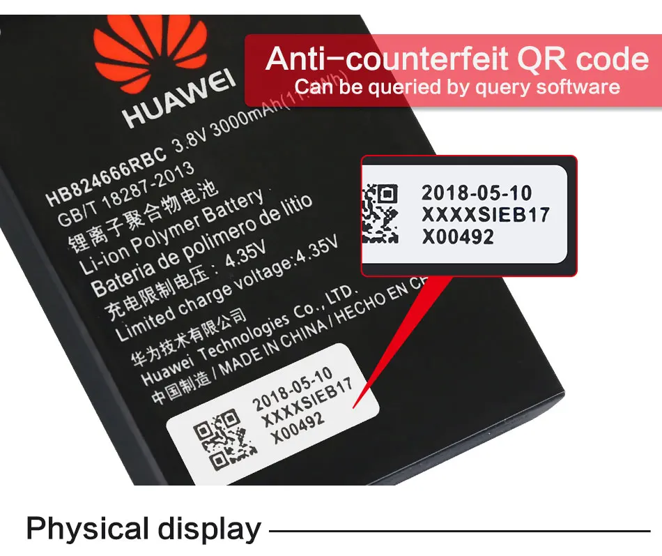 Аккумулятор для телефона huawei HB824666RBC для huawei E5577 аккумулятор 3,8 V высокой емкости 3000 mAh Замена литий-ионная батарея