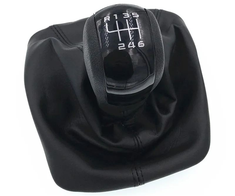 5, 6 скоростей, ручная рукоятка для рычага переключения передач, ручка, черный Гетр, чехол для багажника Skoda Octavia 2 A5 2004-2010 - Название цвета: 6 Speed