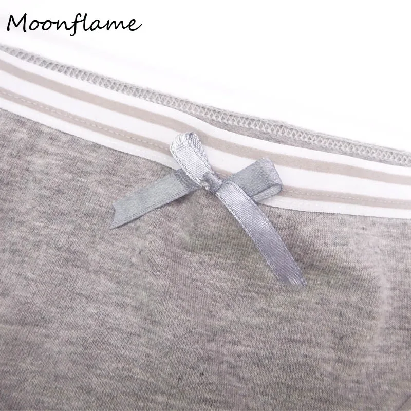 Moonflme, 3 шт./лот, одноцветные женские хлопковые бикини, женские трусики M L XL 89156