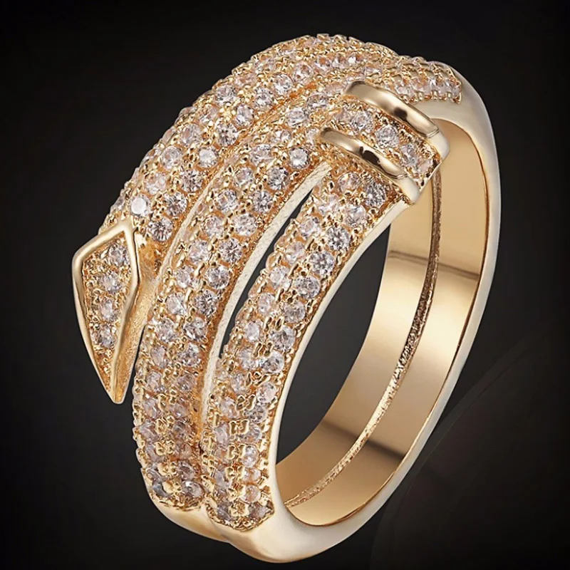 Luxury Brand Copper Women Wedding Rings Fashion Men Jewelry Perfect AAA Zircon Ring Jewelry Brand Dubai