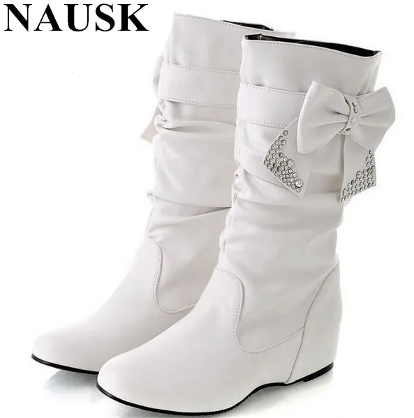 

Big Size 34-44 Hot New Fashion Flat Boots Women Snow Boots and Slip-On Round Toe Women Winter Shoes Women