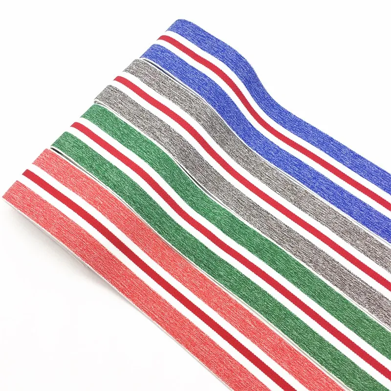 

4cm Colorful Striped Rubber Elastic Band Nylon Shoulder Bottom Straps Elastic Ribbon for DIY Sewing Garment Accessories 1meter