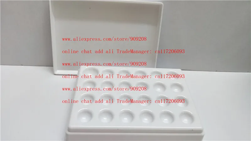 

Dental laboratory 24 holes plastic mixing plate with cover stain powder mixing tool mixed staining power plate glazed plate