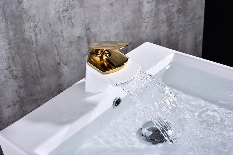 Золотой белый кран для ванной комнаты кран горячей и холодной воды смеситель для раковины торнейра кран для воды латунные смесители