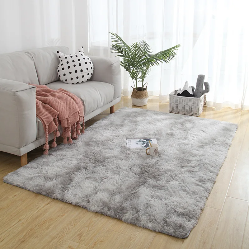 Высококачественный толстый плюшевый пестрый ковер в скандинавском стиле, прикроватный коврик для дивана с длинными волосами, покрывало для гостиной, спальни
