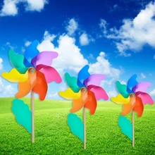 Горячая садовый детский сад парк деревянный полюс ветряная мельница Радуга пинховик детская игрушка уличные украшения