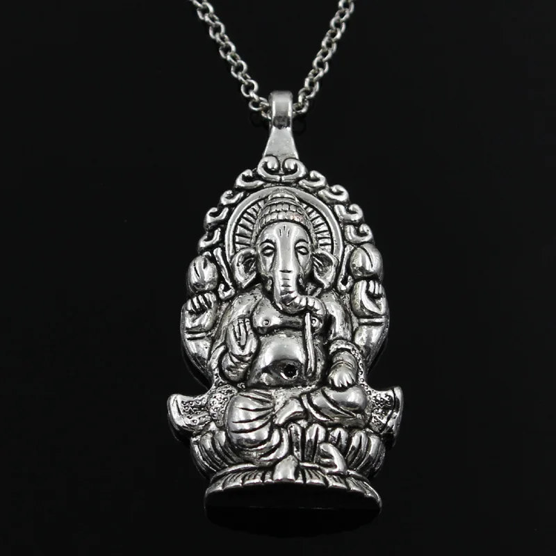 Подвеска в виде слона Будды Ganesha круглая цепочка с крестом короткое длинное