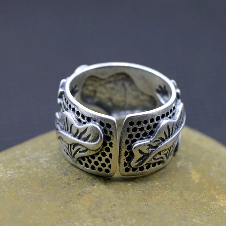 

Thai Products Silver Jewelry Exquisite Lotus Leaf Retro Ring Opening of New Shipping