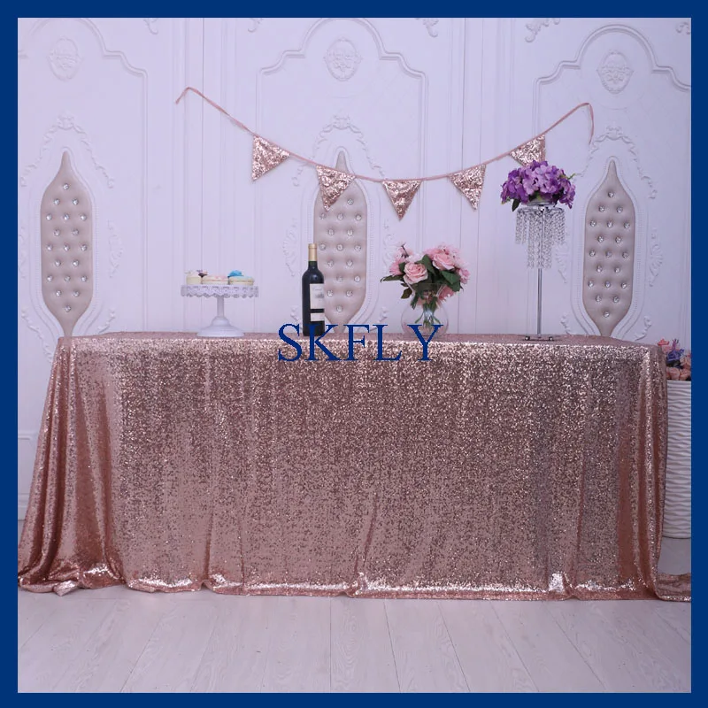 

CL009A wedding glitter Christmas 6ft rectangle one seam popular fancy 90''*132'' table cloth