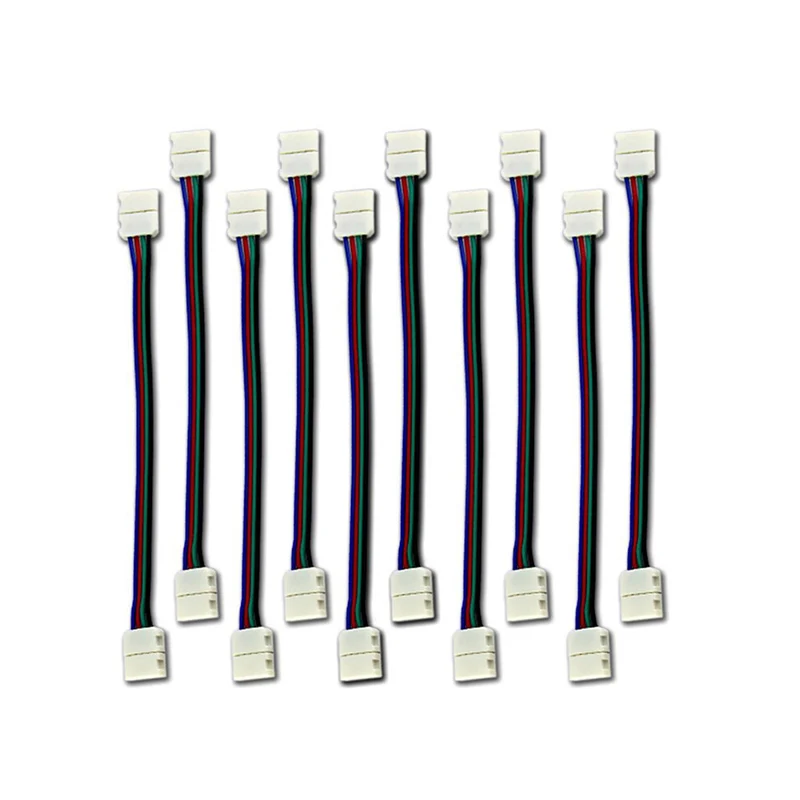 10PCS LED RGB Strip Light Connector 4 Conductor 10 mm Wide Strip to