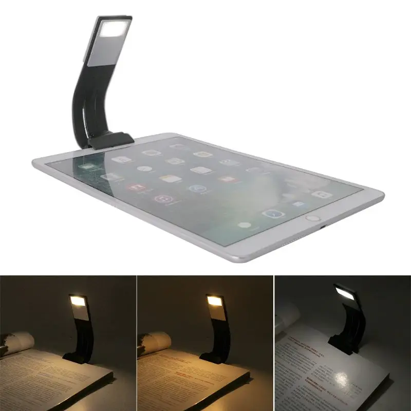 

3 Colors Adjustable USB Rechargeable LED Book Light with Detachable Removable Clip Night Reading Lamp