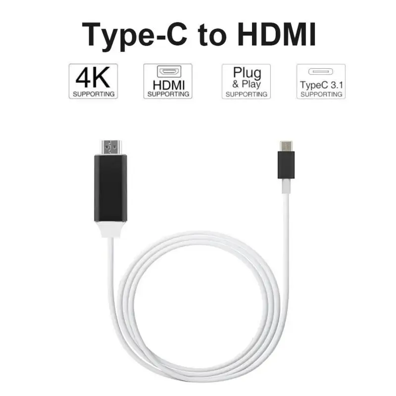 2 м кабель с разъемом USB типа C на HDMI 4 K кабель совместим с iMac, MacBook Pro, Galaxy S8 S9 Note 8, Dell XPS и другими устройствами USB C