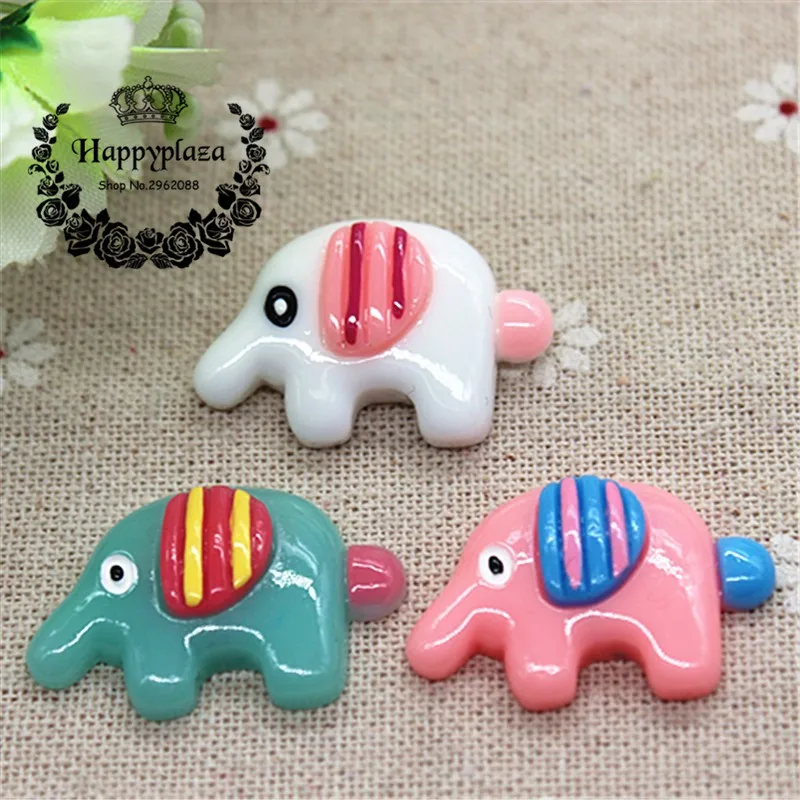 10pcs Cute Resin Animal Elephant Miniature Flatback Cabochon Art Supply