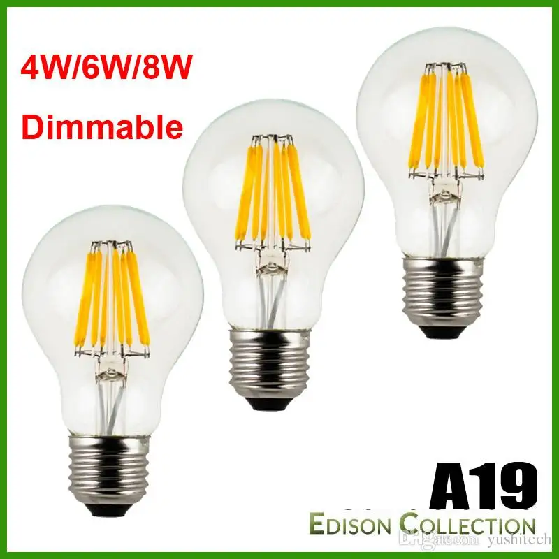 2200K CCT A19 LED Filament Bulb Replacement Edison Vintage light bulbs, E26 base. 120V, 230V