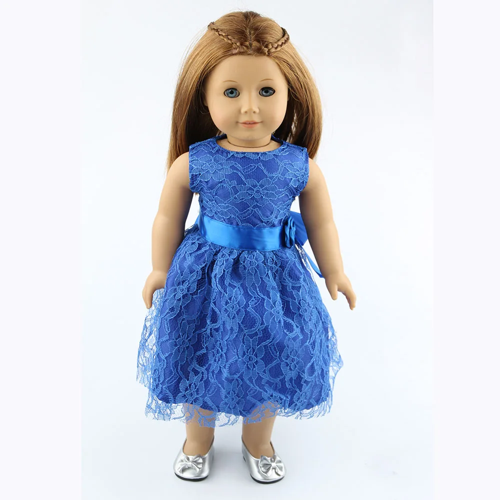 18 inch American girl dolls clothes manually white wedding dresses children Christmas gift free shipping W32