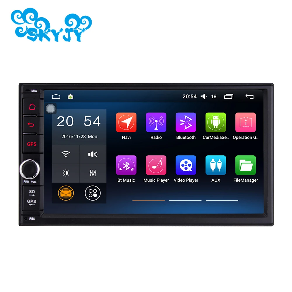 

7 Inch Double 2 Din Universal Car Audio Radio Android 8.1 Lollipop Quad Core 1024*600 Car GPS Navigation Best Head Unit Car PC