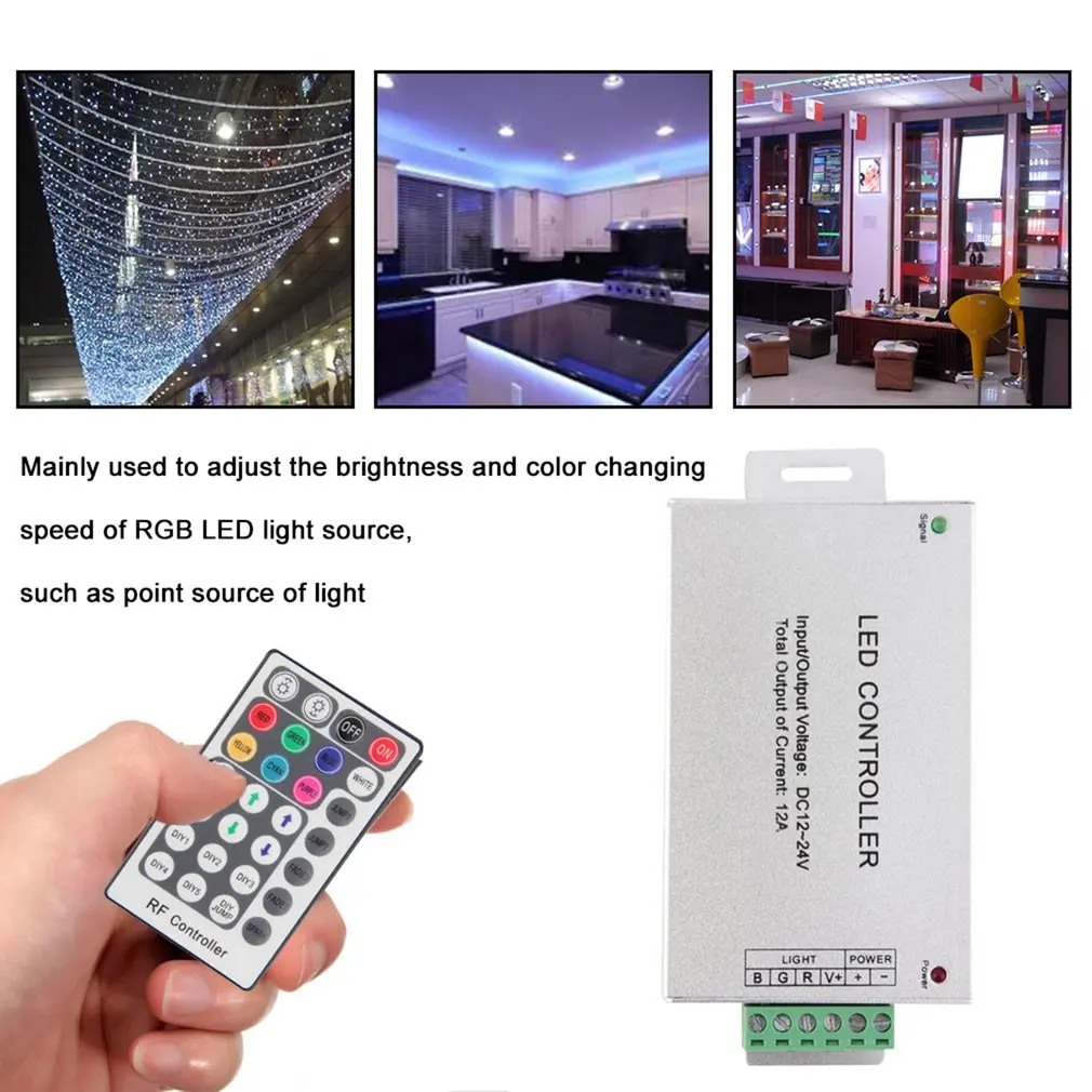 

RF RGB Wireless 28 Key Remote Controller For LED String Light Dimmer 12-24V CLH@8