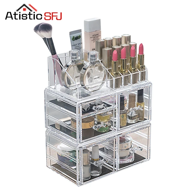 Clear Acrylic Cosmetic Organizer Box Makeup Storage Drawer Desk Clear Acrylic Cosmetic Organizer Box Makeup Storage Drawer Desk Bathroom Brush Lipstick Holder Desktop
