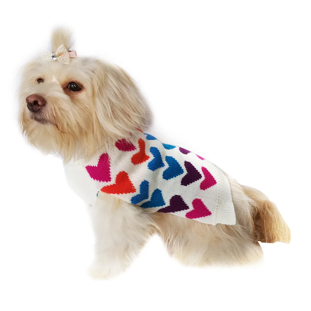 

ISHOWTIENDA Pet Dog Cat Winter Warm Love Sweater Coat Costume Apparel spring/summer polyester