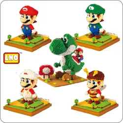 ЛНО игры Super Mario Luigi Yoshi Монстр Fire Би Марио игрушка Пикачу DIY Мини здание алмаз Nano блоки игрушка без коробки