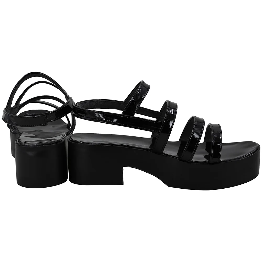 One Piece Marco the Phoenix Cosplay Shoes Black Sandals Custom Made (2)