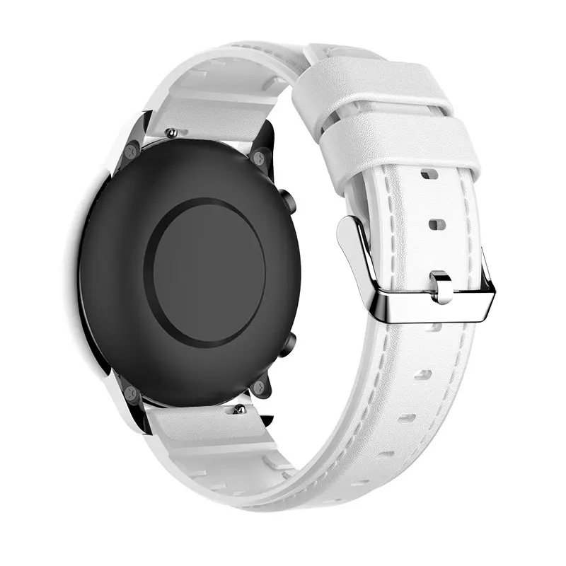 Ремешок-Браслет Для Xiaomi Huami Amazfit GTR Smart Watch Band кожа+ Силиконовые ремни для Amazfit GTR 42 мм 47 мм Smartband Correa - Цвет: White