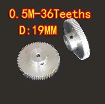 

2pcs wholesale 0.5M-36Teeths aluminum alloy precision small modulus spur gear-Hole d:3mm