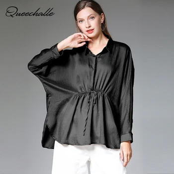 

2020 Autumn Plus Size Casual Blouse Women Batwing Sleeve Loose Blouses Female Elegant Shirt Tops Ladies Black Pink Khaki