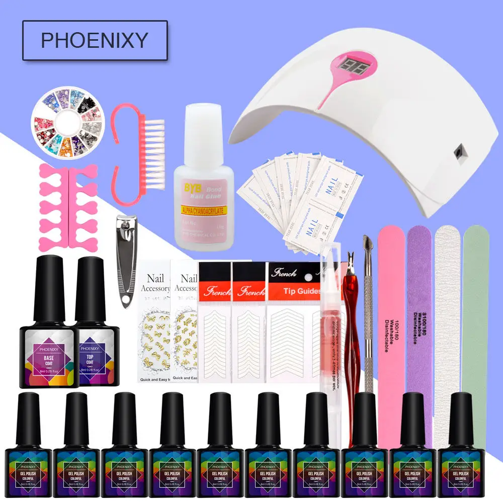 

Set For Manicure Gel Nail Polish Set With 36W LED Lamp 10pcs 8ml Nail Polish Soak Off Gel Varnish Nail Gel Kit For Nail Set Kit