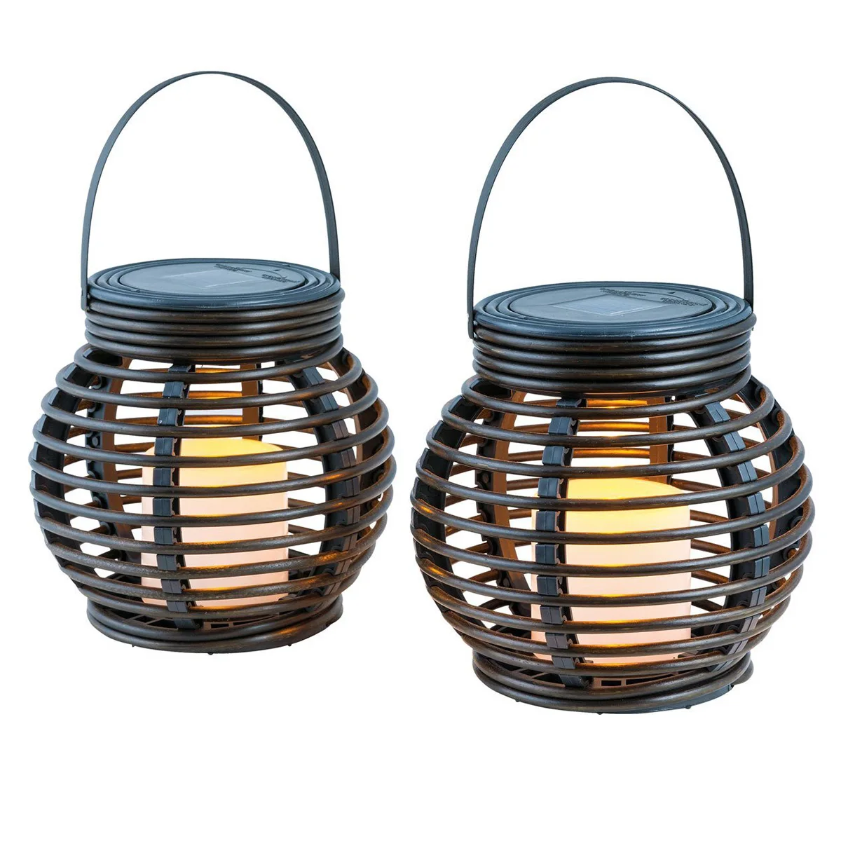 

(Drop shipping) Solar LED Lamp Rattan Lamp Set of 2 Solar Lamp Table Lamp 15.5 x 15CM