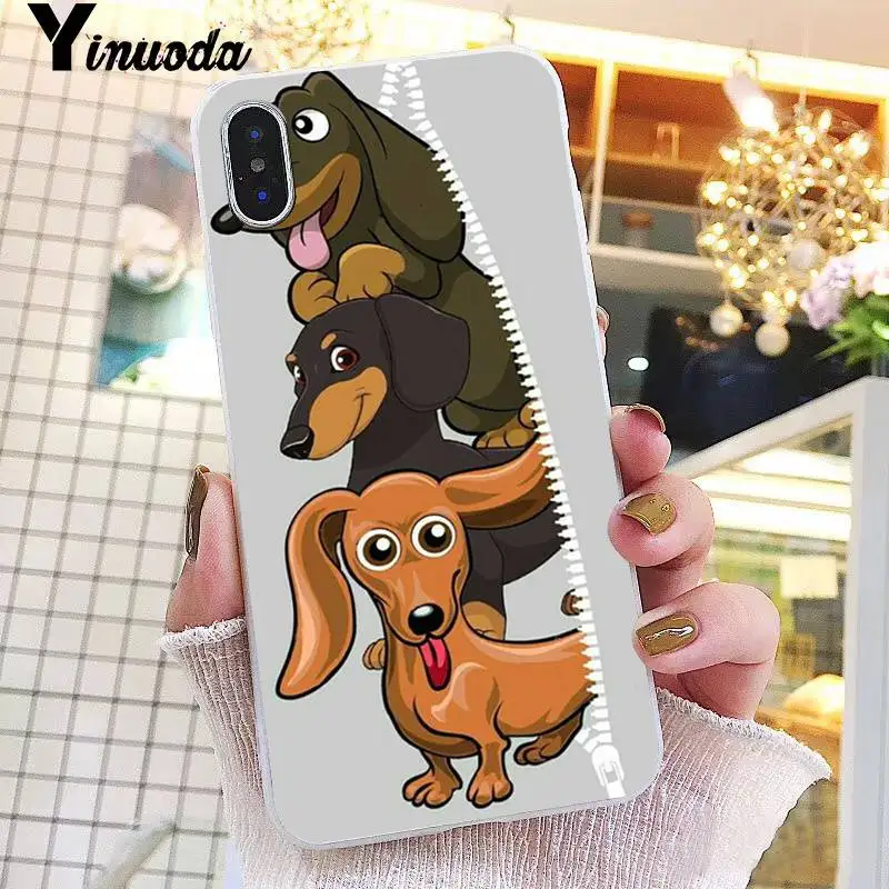 Yinuoda животные Собаки такса мягкий чехол для телефона iPhone 8 7 6 6S Plus X XS MAX 5 5S SE XR 10 чехол 11 pro max - Цвет: A10