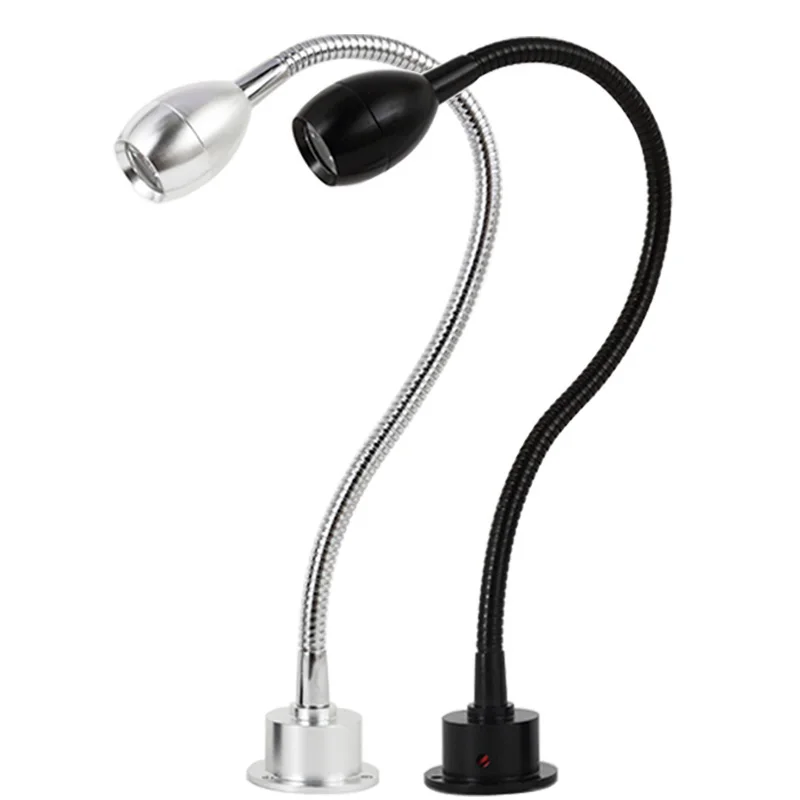 Modern LED Hose Wall lamp flexible 1W 3W bathroom mirror light Bedside Reading study sconces led luminaire lamps AC110V 220V wall light with switch