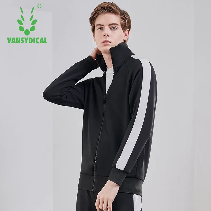 Vansydical спортивные куртки для бега мужская спортивная одежда на молнии с