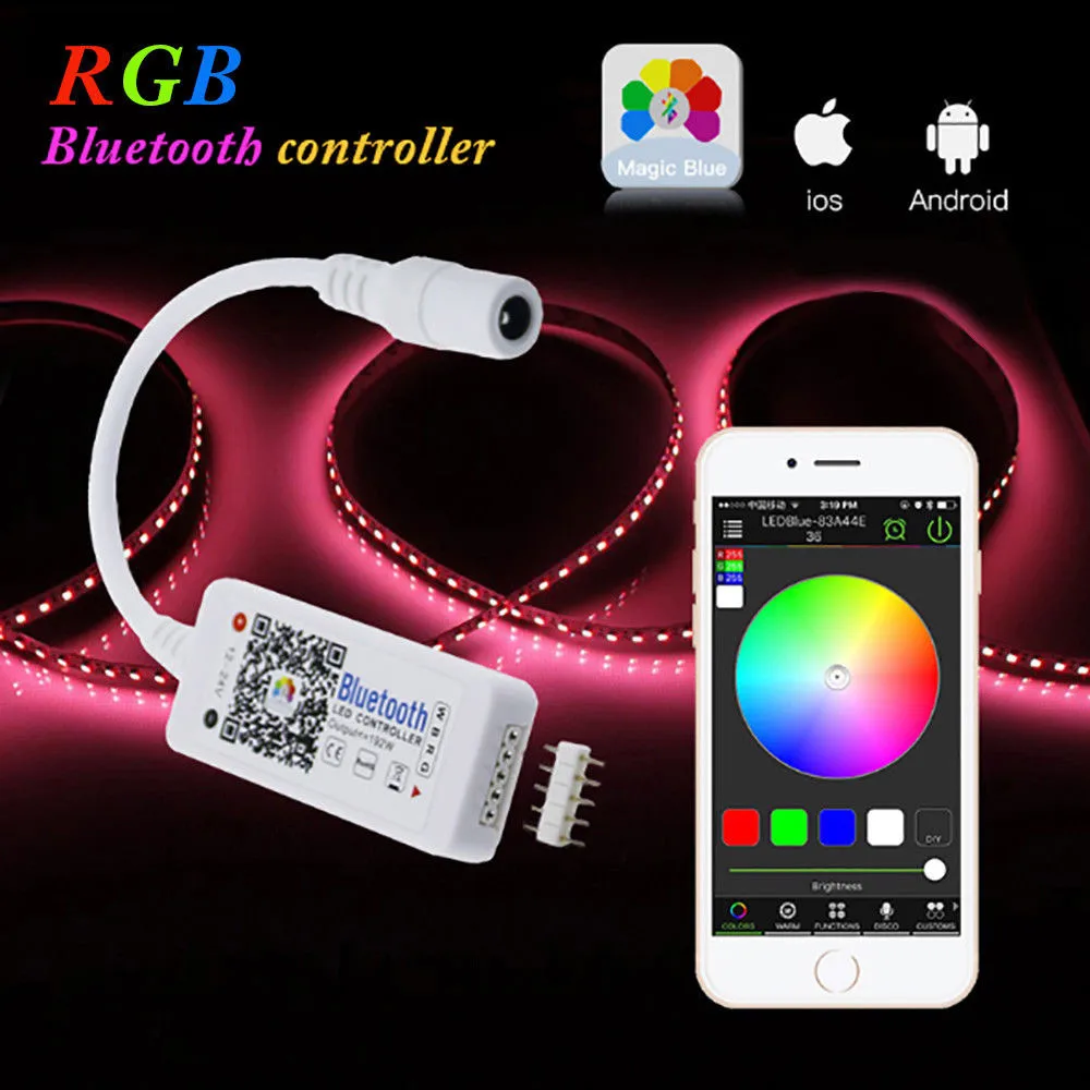 

Mini Bluetooth/Wifi LED controlador remoto para 5050 de 3528/RGB/RGBW LED tira de luz 2019 4-way 5-pin head (RGBW)