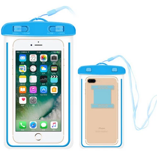 Runseeda сумка для плавания водонепроницаемые наручные чехлы для мобильного телефона сумка для мобильных телефонов с сенсорным экраном чехол для серфинга дайвинга на пляже - Цвет: Синий цвет