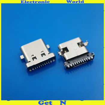 

300pcs/lot Full-copper 16-pin SMT Sunk-in-board USB 3.1 Type-c Female Connector Receptacle Socket