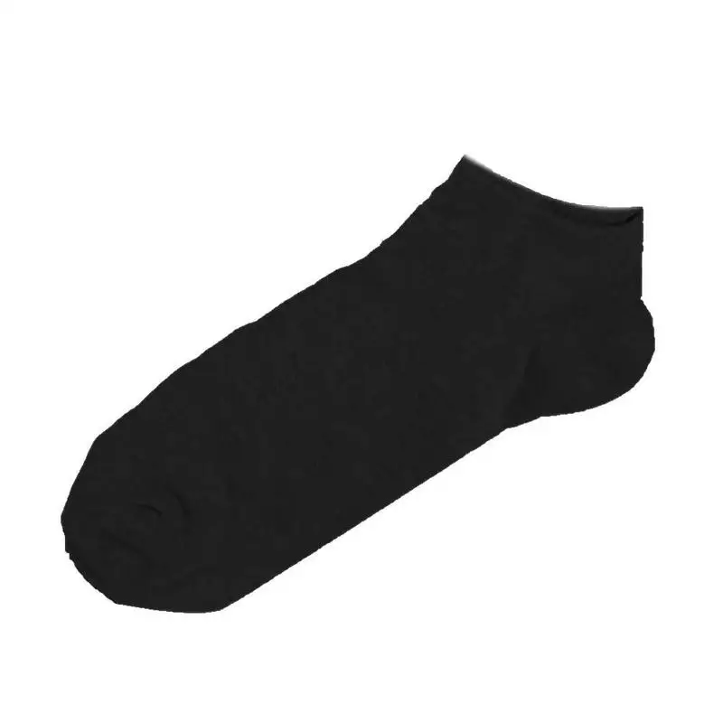 Однотонные носки с закрытым носком дышащие впитывающие пот дезодоранты хлопковые носки до лодыжки один размер(39-44) для мужчин и женщин круглый год - Цвет: Black