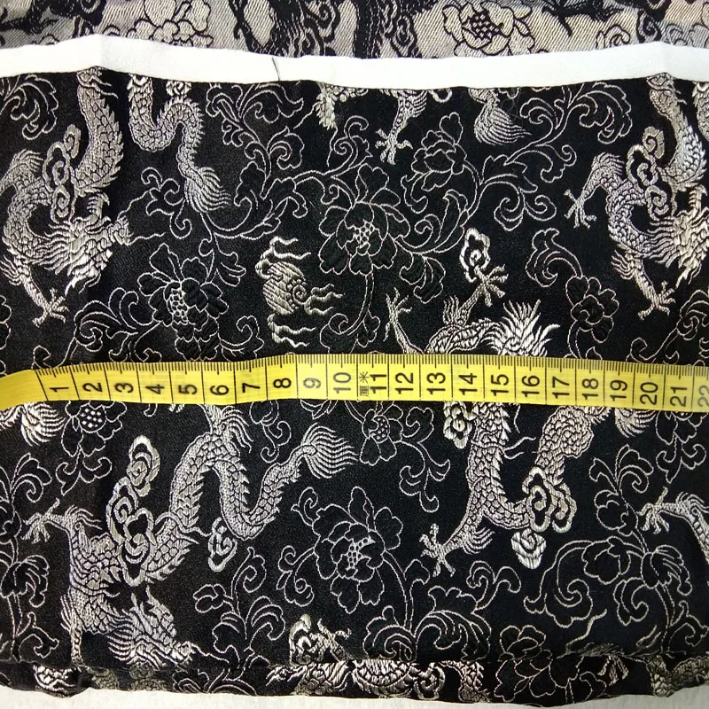 Крутая черная парча с изображением дракона, ткань 50x72 см, жаккардовая одежда, платье, костюм, Лоскутная Ткань, обивка, мебель, материал, занавеска