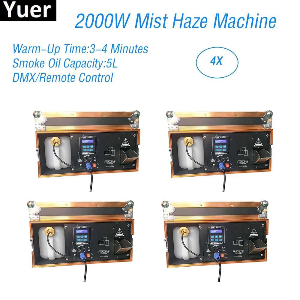 

4Pcs/Lot 2000W Mist Haze Machine DMX Remote Control Party Lights Effect Smoke Machine LED Fogger Stage Effect Light Fog Machine
