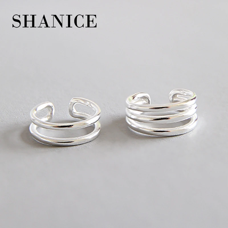 

SHANICE 925 Sterling Silver Multilayer Ear Cuff Clip On Earrings For Women Fashion Girl Without Piercing Earings Jewelry
