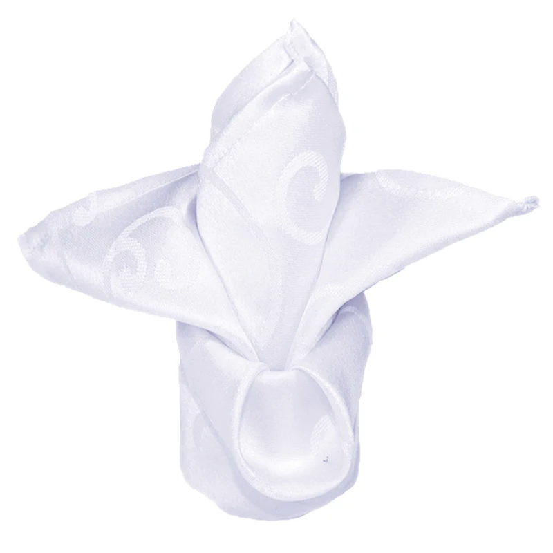 

Polyester Jacquard White Table Napkins Serviette For Event Party tablecloth Weddings Decoration