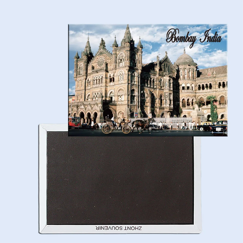 Магнитный холодильник Victoria Terminus Bombay Индия с фиксацией туристических сувениров