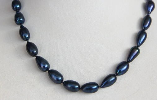 

Jewelr 005194 stunning big 15mm baroque black freshwater cultured pearl necklace