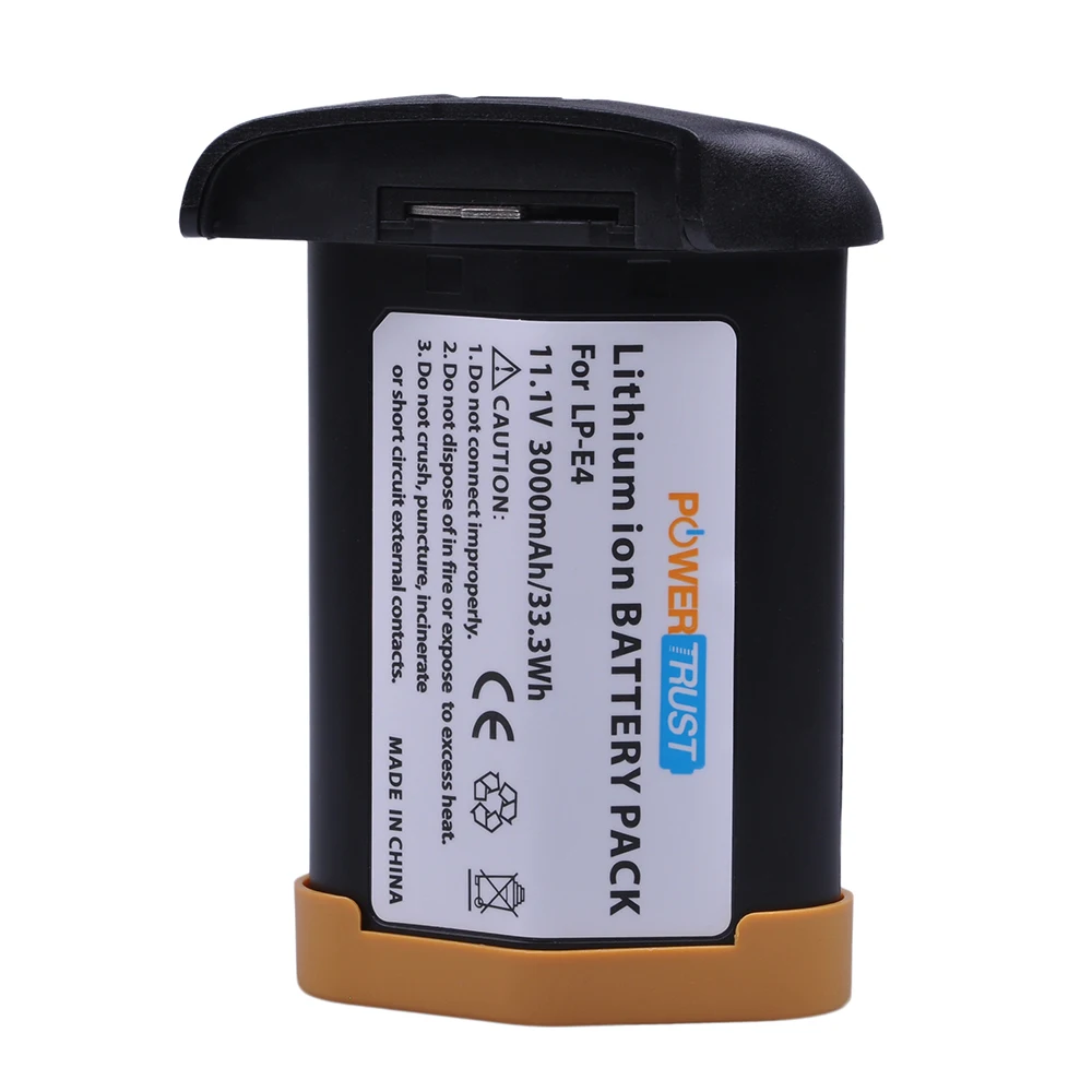 PowerTrust 2x 3000mAh LP-E4 LPE4 Rechargeable Battery for Canon EOS 1D Mark III EOS-1D Mark IV EOS 1Ds Mark III EOS 1D C EOS1DX